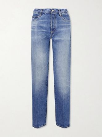 Frame Denim Jeans Dritti A Vita Alta In Denim Riciclato Essential - Blu