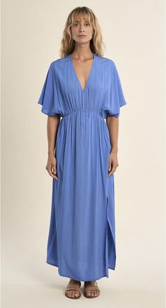 Molly Bracken Maxi-jurk met korte mouwen en V-hals
