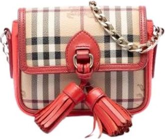 Burberry Pre-owned Crossbody Bag - Dames - Vintage Schoudertas - Beige - ONE Size - Leer - Vintage