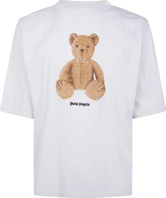 Palm Angels Bear In Mind Over Tee - Heren - T-shirts - Wit - M - Katoen - Tops