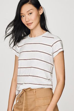 Rag & Bone 100% Pima Cotton The Slub Striped Tee
