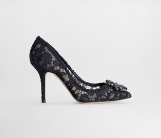 Dolce & Gabbana Lace Rainbow Pumps With Brooch Detailing - Woman Pumps And Slingback Blue Lace 36.5