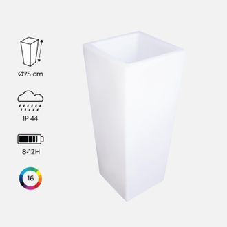 Sweeek Sweeek - Vaso Luminoso Led Colore Bianco Con Batteria Ricaricabile