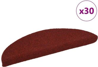 vidaXL vidaXL Tappetini per scale autoadesivi 30 pz 56x17x3 cm Bordeaux Rosso Semicircolari