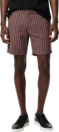 HUGO BOSS Heren Kane fleece-short met strepen en een relaxte pasvorm (Donkerbruin)
