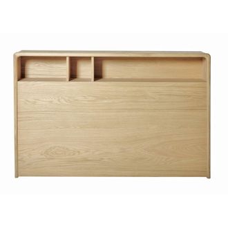 Maisons du monde Cabecero de cama de 160 de roble macizo con almacenaje