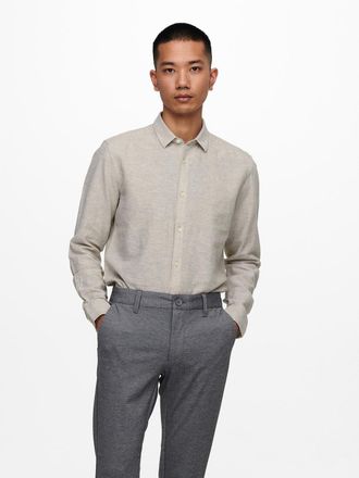 Only & Sons Caiden Long Sleeve Overhemd - Chinchilla