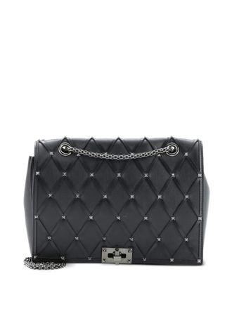 Valentino Garavani Rockstud Beehive Chain Flap Bag Quilted Leather Medium shoulder bag - Nero