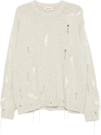 ATOMOFACTORY Distressed Crew-neck Sweater