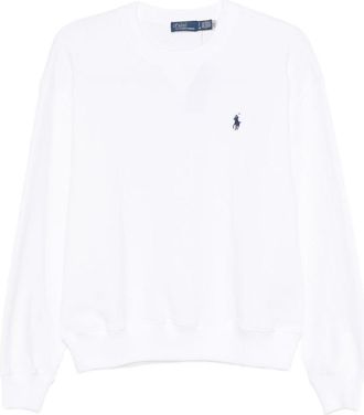 Polo Ralph Lauren White Crewneck Sweatshirt With Logo