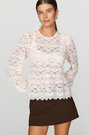 Dolan Sheer Lace Peplum Top