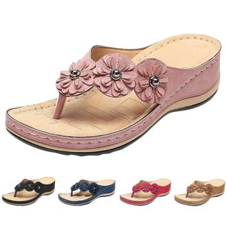 Generic Summer Sandals Women Wedge Flip Flops for Women Orthopedic Sandals Comfortable Flip Flops with Arch Support Summer Casual Wedge Sandal Slippers Dressy