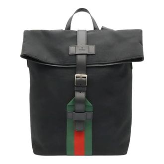 Gucci Pre-owned Canvas Backpack - Heren - Vintage Rugzakken - Zwart - ONE Size - Vintage