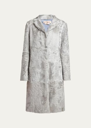 Marni Single-Breasted Lamb Shearling Knee-Length Coat