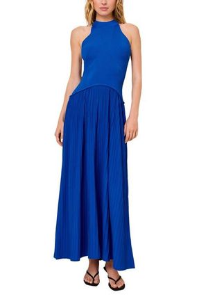 Solid & Striped The Isola Pleated Sleeveless Knit Maxi Dress in Olympian Blue at Nordstrom, Size X-Small