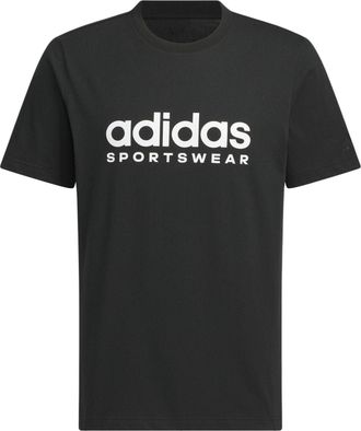 adidas Big Linear Logo T-shirt Asia Sizing Black White JI9069