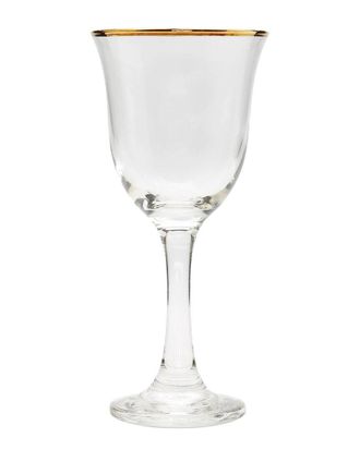 Alice Pazkus Set Of 6 Water Glasses With Gold Rim