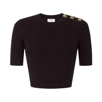 Elisabetta Franchi Dames, Truien, Zwart, Maat: L