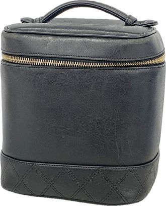Chanel Black Leather Vanity Bag (Pre-Owned)