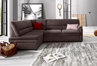 Sit&more Ecksofa »Pisa L-Form« mit Federkern, wahlweise mit Bettfunktion