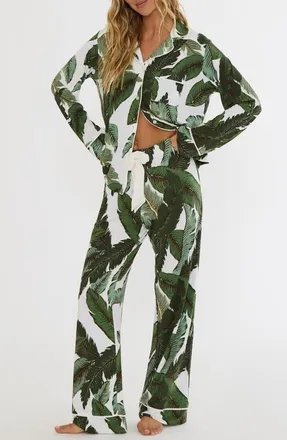 Beach Riot Livy & Connie Pajamas in Banana Palms at Nordstrom, Size X-Large