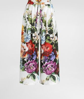 Dolce & Gabbana Flower Bouquet-print Poplin Trousers - Woman Pants And Shorts Print 40