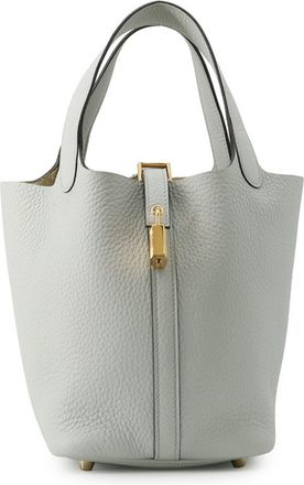 Herm&egrave;s Gold Taurillon Clemence Leather Handbag Tote Bag (Pre-Owned)