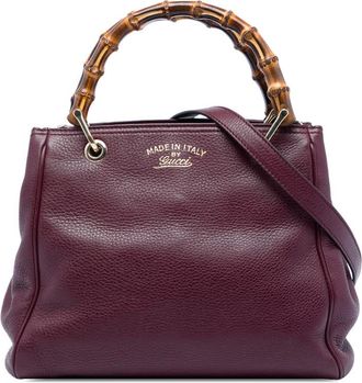Gucci Pre-owned Gucci Small Calfskin Bamboo Shopper Satchel Ladies 1O43Y7QVX2LN64Y8