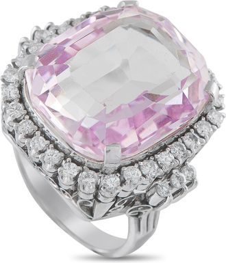 Luxury Bazaar Platinum 0.80ct Diamond and Kunzite Ring MF05-101625