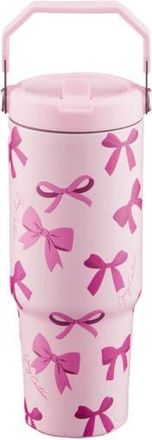 Juicy Couture 30-Ounce Stainless Steel Flip Sip Water Tumbler in Tossed Pink Bows at Nordstrom Rack