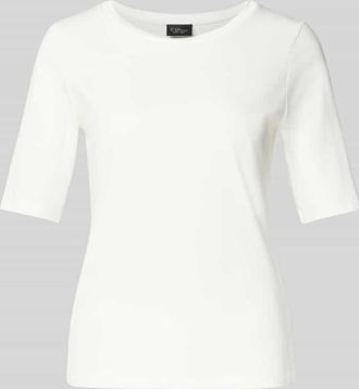 s.Oliver Black Label Regular Fit T-Shirt aus Baumwoll-Mix in Weiss, Größe 34