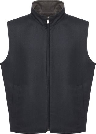 Devore Incipit Wool Double Face Sleeveless Jacket with High Neck