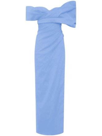 Rachel Gilbert Gia gown dress - women - Polyester/Nylon/Elastane - 1 - Blue