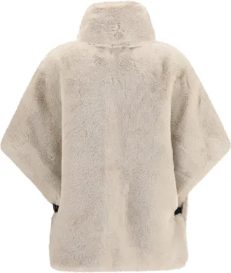 Pinko Faux Fur with Buckle Collar Jacket - Beige