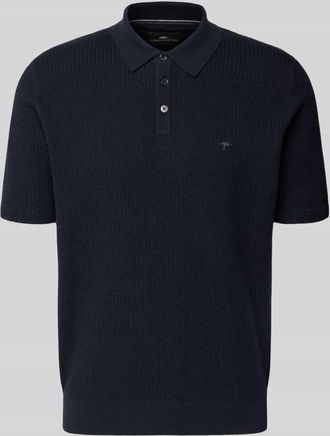 Fynch-Hatton Fynch-Hatton Regular Fit Poloshirt in Strick-Optik in Marine, Gr&ouml;&szlig;e 3XL