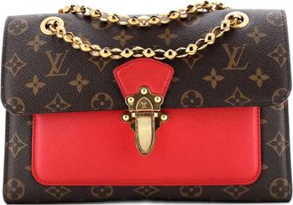 Louis Vuitton Victoire monogram canvas en leren schoudertas - Bruin