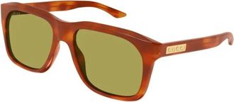 Gucci Vierkante Zonnebril - Heren - Zonnebrillen - Bruin - 55 MM - Accessoires