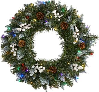 Nearly Natural 24In Snow Tipped Artificial Christmas Wreath