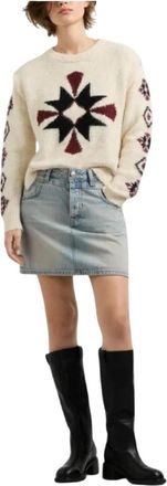 Pepe Jeans London Audrey Sweater - Dames - Ronde hals truien - Beige - XS - Wol - Truien & Vesten