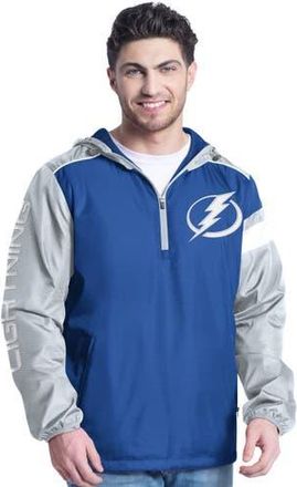 G-III Sports by Carl Banks Mens G-III Sports by Carl Banks Blue/Gray Tampa Bay Lightning Lateral Half-Zip Hoodie Jacket at Nordstrom, Size Xx-Large