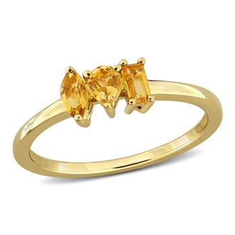 Mimi & Max Multi-Gem Three Stone Ring Sterling Silver