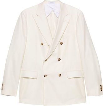 Boglioli double-breasted blazer - men - Wool/Cashmere/Silk/Linen/Flax/Polybutylene Terephthalate (PBT)/Viscose - 50 - White