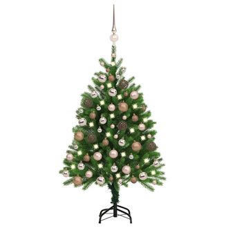 vidaXL &Aacute;rbol De Navidad Preiluminado Con Luces Y Bolas Verde 120 Cm Vidaxl