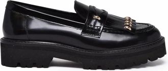 Marella Black Leather Valzer Loafers