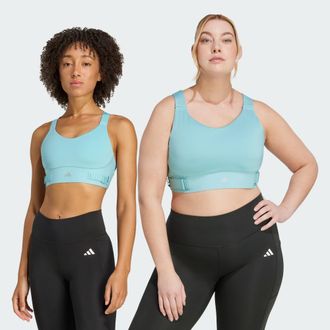 adidas adidas Performance Womens FastImpact Luxe Run High-Support Bra - Turquoise Recycled Material - Size 2XS (C-D)