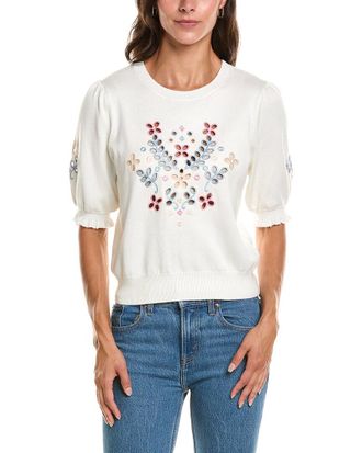 NVLT Nvlt Eyelet Crewneck Sweater