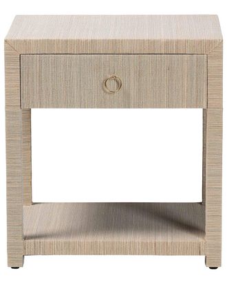 Baxton Studio Nata Bohemian Woven Grasscloth 1-Drawer Nightstand