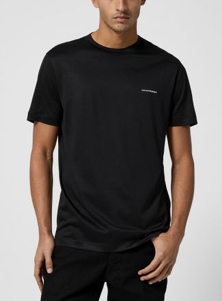 Emporio Armani Mens Mini-logo lyocell T-shirt