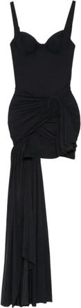 Balenciaga Gevlooid Midi Jurk - Dames - Feestkleedjes - Zwart - 2XS - Kleedjes