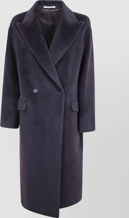 Tagliatore alpaca virgin wool double-breasted long coat